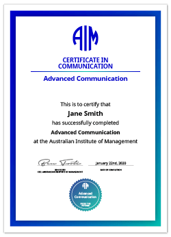 AIM Advanced Communication Digital Certificate