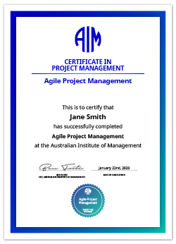AIM Agile Project Management Digital Certificate