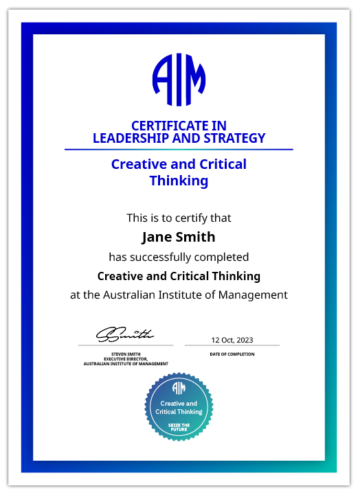 AIM Creative And Critical Thinking Badge