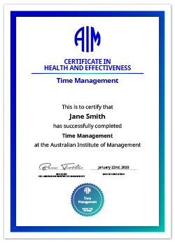 AIM Time Management Digital Certificate
