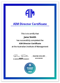 AIM Direcrtor Certificate Digital Certificate
