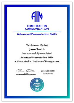 AIM Digital Certificate Advanced Presentation Skill