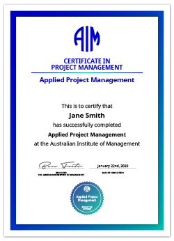 AIM Digital Certificate Applied Project Management