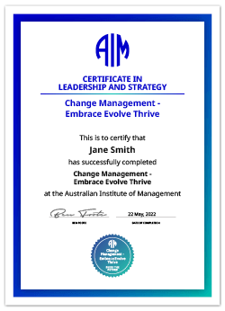 AIM Digital Certificate Change Management Embrace Evolve Thrive