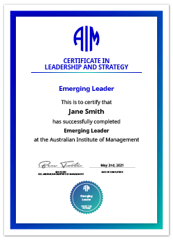 AIM Emerging Leader Digital Certificate