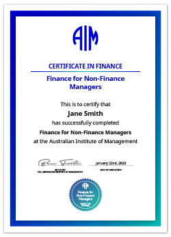 AIM Digital Certificate Finance for Non-Finance Managers