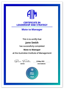 AIM Mate to Manager Digital Certificate