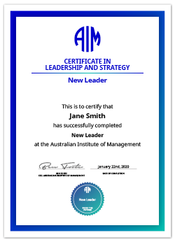 AIM Digital Certificate New Leader