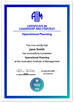 AIM Digital Certificate Operational Planning