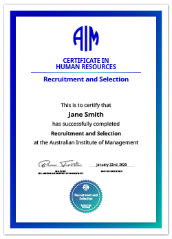 AIM Recruitment and Selection Digital Certificate