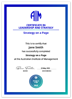 AIM Digital Certificate Strategy on a Page