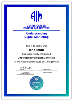 AIM Understanding Digital Marketing Digital Certificate