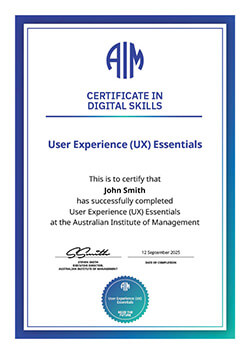 AIM Digital Certificate - User Experience (UX) Essentials