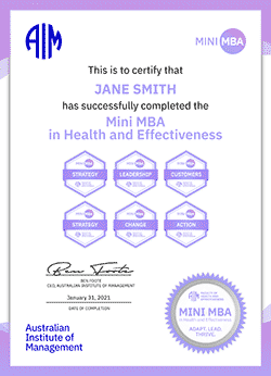 AIM Mini MBA in Health and Effectiveness