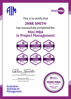 AIM Mini MBA in Project Management