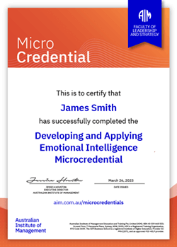 AIM Digital Certificate - Microcredential in Developing and Applying Emotional Intelligence