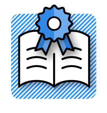 Hold high standards and an open mind - illustration of a book with a certificate