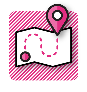 Put learners first and drive for outcomes - illustration of a map with a marker
