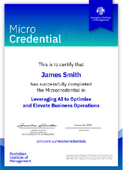 AIM Digital Certificate - Leveraging AI to Optimise and Elevate Business Operations