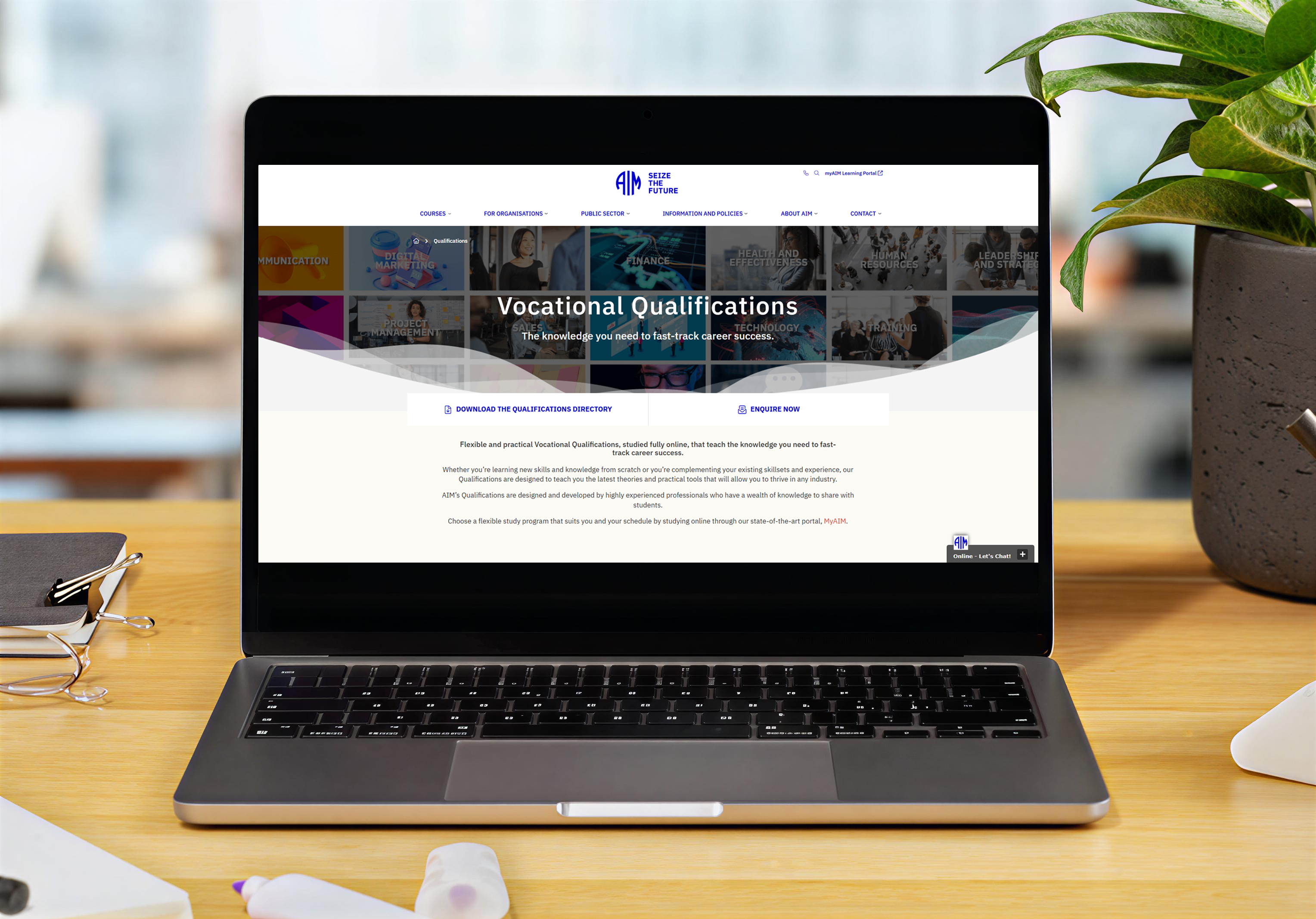 Students completing AIM Vocational Qualifications in a professional learning environment