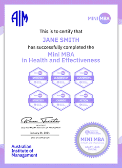 AIM Mini MBA in Health and Effectiveness Certificate