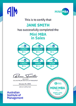 AIM Mini MBA in Sales Certificate
