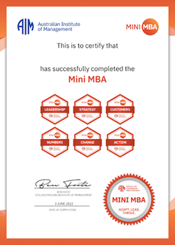 AIM Mini MBA Certificate
