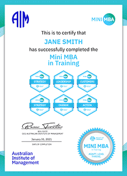 AIM Mini MBA in Training Certificate