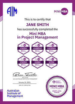 AIM Mini MBA in Project Management Certificate
